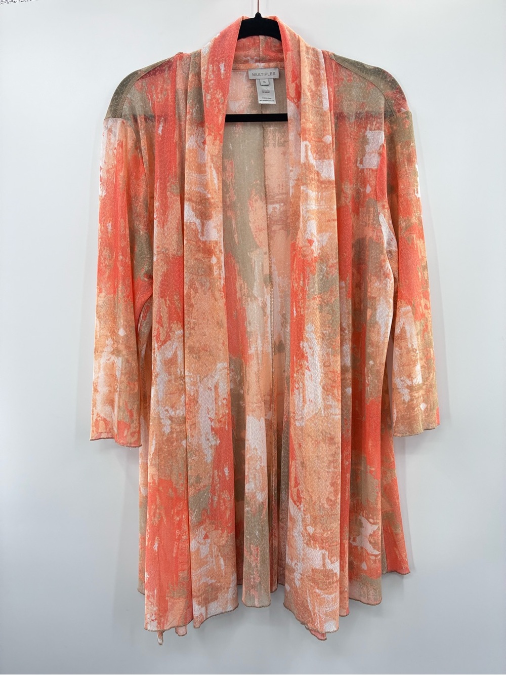 Multiples Orange/Brown Tones Kimono/ Duster size XL